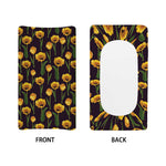 Yellow Tulip Flower Pattern Print Changing Pad Cover