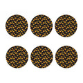 Yellow Tulip Flower Pattern Print Coaster Set