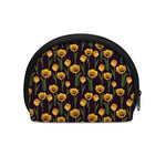 Yellow Tulip Flower Pattern Print Coin Purse