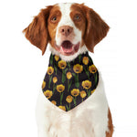 Yellow Tulip Flower Pattern Print Dog Bandana