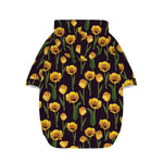 Yellow Tulip Flower Pattern Print Dog Zip Up Hoodie