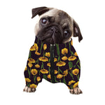 Yellow Tulip Flower Pattern Print Dog Zip Up Jacket