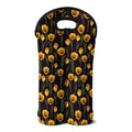 Yellow Tulip Flower Pattern Print Double Neoprene Wine Tote