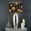 Yellow Tulip Flower Pattern Print Drum Lamp Shade