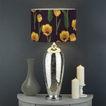 Yellow Tulip Flower Pattern Print Drum Lamp Shade