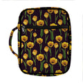 Yellow Tulip Flower Pattern Print Front Pocket Bible Bag