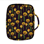 Yellow Tulip Flower Pattern Print Front Pocket Bible Bag