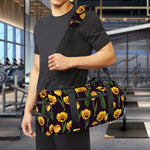 Yellow Tulip Flower Pattern Print Gym Bag