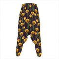 Yellow Tulip Flower Pattern Print Hammer Pants