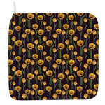Yellow Tulip Flower Pattern Print Hand Towel