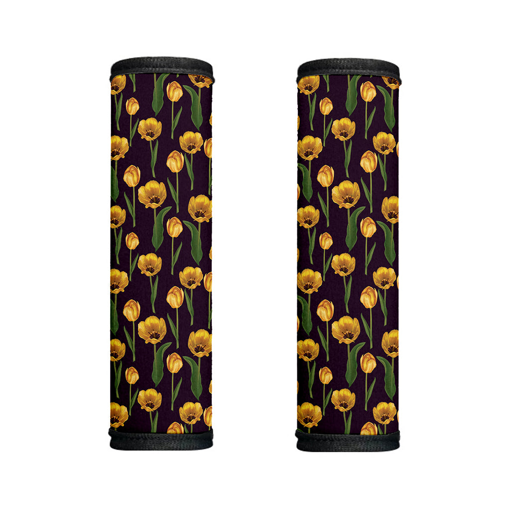 Yellow Tulip Flower Pattern Print Handle Covers
