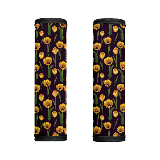 Yellow Tulip Flower Pattern Print Handle Covers