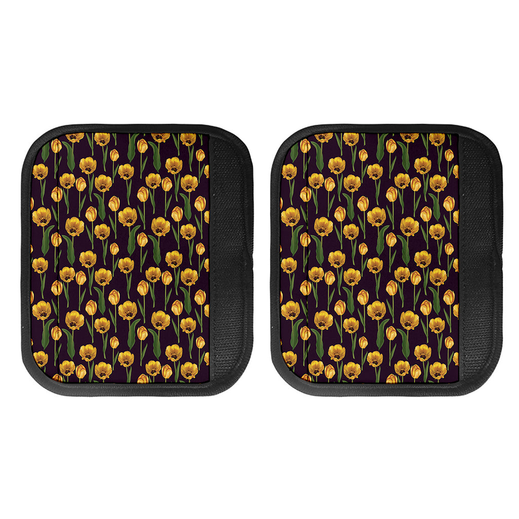 Yellow Tulip Flower Pattern Print Handle Covers