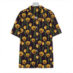 Yellow Tulip Flower Pattern Print Hawaiian Shirt