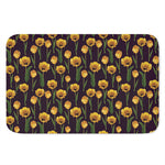 Yellow Tulip Flower Pattern Print Indoor Door Mat