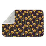 Yellow Tulip Flower Pattern Print Indoor Door Mat