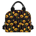 Yellow Tulip Flower Pattern Print Insulated Lunch Bag