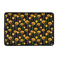 Yellow Tulip Flower Pattern Print Kitchen Mat