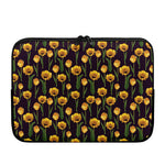 Yellow Tulip Flower Pattern Print Laptop Sleeve