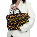 Yellow Tulip Flower Pattern Print Laptop Sleeve With Handle