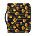 Yellow Tulip Flower Pattern Print Leather Bible Cover