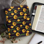 Yellow Tulip Flower Pattern Print Leather Bible Cover