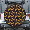 Yellow Tulip Flower Pattern Print Leather Spare Tire Cover