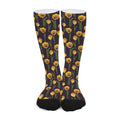 Yellow Tulip Flower Pattern Print Long Socks