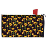 Yellow Tulip Flower Pattern Print Mailbox Cover