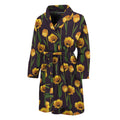 Yellow Tulip Flower Pattern Print Men's Bathrobe