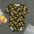 Yellow Tulip Flower Pattern Print Men's Bodysuit