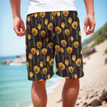 Yellow Tulip Flower Pattern Print Men's Cargo Shorts