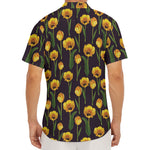 Yellow Tulip Flower Pattern Print Men's Deep V-Neck Shirt