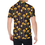 Yellow Tulip Flower Pattern Print Men's Shirt