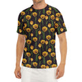 Yellow Tulip Flower Pattern Print Men's Short Sleeve Rash Guard