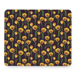 Yellow Tulip Flower Pattern Print Mouse Pad