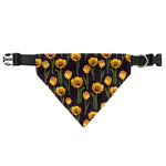 Yellow Tulip Flower Pattern Print Over The Collar Dog Bandana