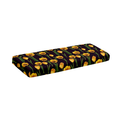 Yellow Tulip Flower Pattern Print Piano Keyboard Cover