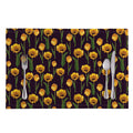 Yellow Tulip Flower Pattern Print Placemat