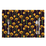 Yellow Tulip Flower Pattern Print Placemat