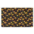 Yellow Tulip Flower Pattern Print Polyester Doormat