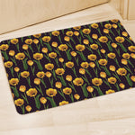 Yellow Tulip Flower Pattern Print Polyester Doormat
