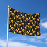 Yellow Tulip Flower Pattern Print Polyester Flag