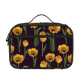 Yellow Tulip Flower Pattern Print Portable Lunch Bag