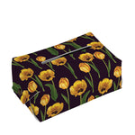 Yellow Tulip Flower Pattern Print Rectangle Tissue Box Cover
