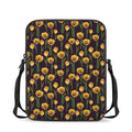 Yellow Tulip Flower Pattern Print Rectangular Crossbody Bag