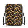 Yellow Tulip Flower Pattern Print Rectangular Crossbody Bag