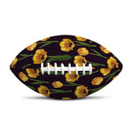 Yellow Tulip Flower Pattern Print Rugby Ball