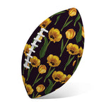 Yellow Tulip Flower Pattern Print Rugby Ball