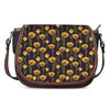 Yellow Tulip Flower Pattern Print Saddle Bag